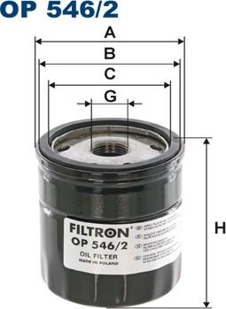 Filtron OP546/2 - Eļļas filtrs autodraugiem.lv