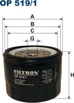 Filtron OP519/1 - Eļļas filtrs autodraugiem.lv