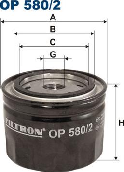 Filtron OP580/2 - Eļļas filtrs autodraugiem.lv