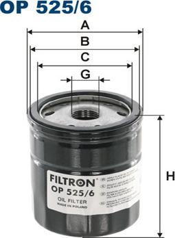 Filtron OP525/6 - Eļļas filtrs autodraugiem.lv