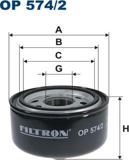 Filtron OP574/2 - Eļļas filtrs autodraugiem.lv