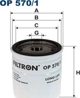 Filtron OP570/1 - Eļļas filtrs autodraugiem.lv