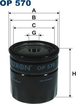 Filtron OP570 - Eļļas filtrs autodraugiem.lv