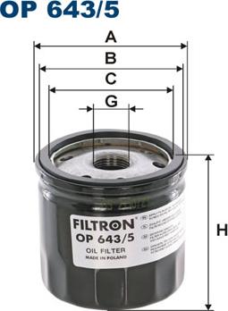 Filtron OP643/5 - Eļļas filtrs autodraugiem.lv