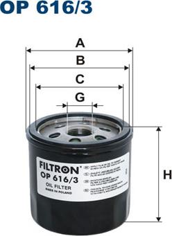 Filtron OP616/3 - Eļļas filtrs autodraugiem.lv