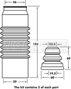 First Line FPK7093 - Putekļu aizsargkomplekts, Amortizators autodraugiem.lv