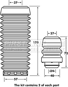First Line FPK7051 - Putekļu aizsargkomplekts, Amortizators autodraugiem.lv