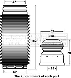 First Line FPK7053 - Putekļu aizsargkomplekts, Amortizators autodraugiem.lv