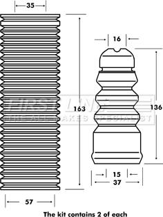 First Line FPK7005 - Putekļu aizsargkomplekts, Amortizators autodraugiem.lv