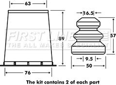 First Line FPK7015 - Putekļu aizsargkomplekts, Amortizators autodraugiem.lv