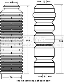 First Line FPK7086 - Putekļu aizsargkomplekts, Amortizators autodraugiem.lv