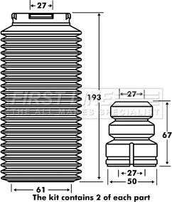 First Line FPK7036 - Putekļu aizsargkomplekts, Amortizators autodraugiem.lv