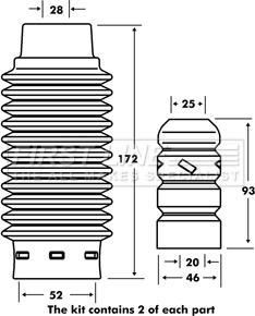 First Line FPK7029 - Putekļu aizsargkomplekts, Amortizators autodraugiem.lv