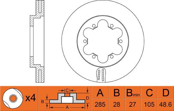 DJ Parts BD1446 - Bremžu diski autodraugiem.lv