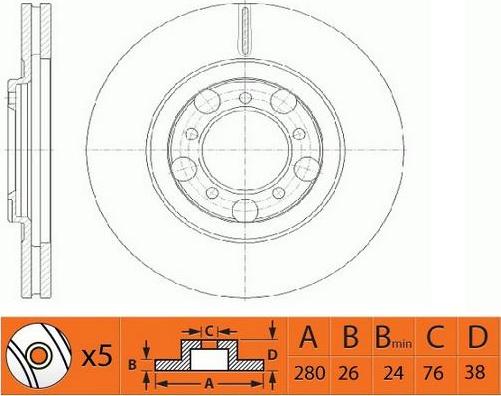 FIT FR0595V - Bremžu diski autodraugiem.lv