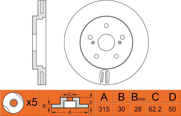 Parts-Mall PRF-010 - Bremžu diski autodraugiem.lv