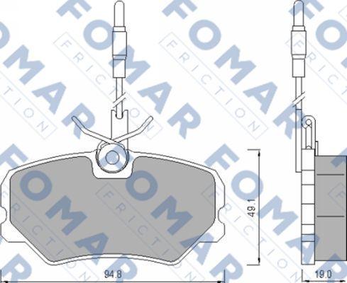 FOMAR Friction FO 492281 - Bremžu uzliku kompl., Disku bremzes autodraugiem.lv