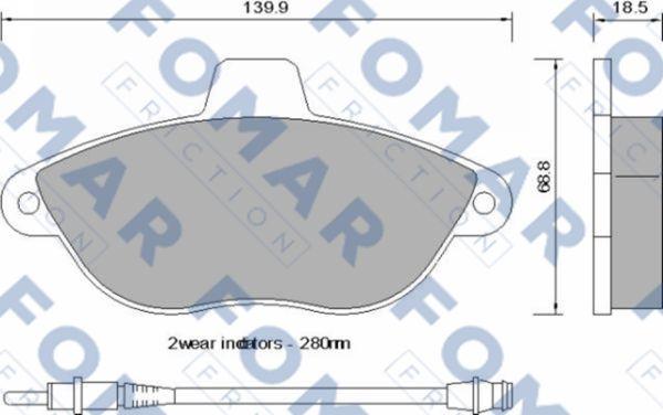 FOMAR Friction FO 742581 - Bremžu uzliku kompl., Disku bremzes autodraugiem.lv