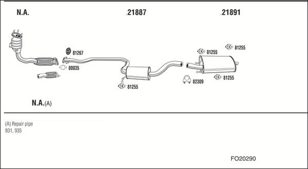 Fonos FO20290 - Izplūdes gāzu sistēma autodraugiem.lv