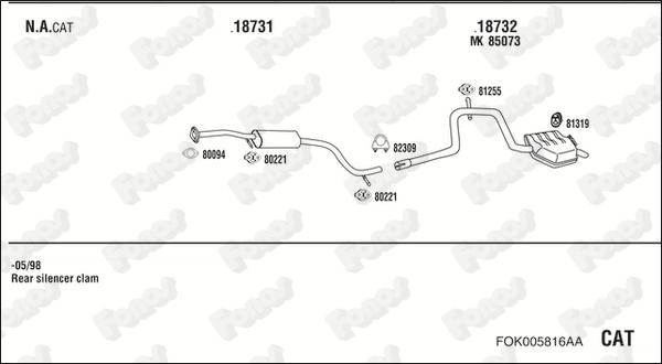 Fonos FOK005816AA - Izplūdes gāzu sistēma autodraugiem.lv