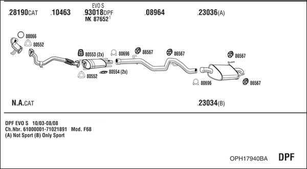 Fonos OPH17940BA - Izplūdes gāzu sistēma autodraugiem.lv