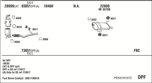 Fonos PEK018107C - Izplūdes gāzu sistēma autodraugiem.lv