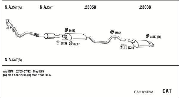 Fonos SAH18569A - Izplūdes gāzu sistēma autodraugiem.lv