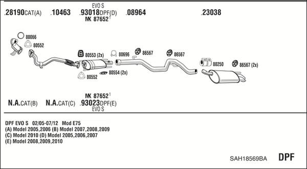 Fonos SAH18569BA - Izplūdes gāzu sistēma autodraugiem.lv