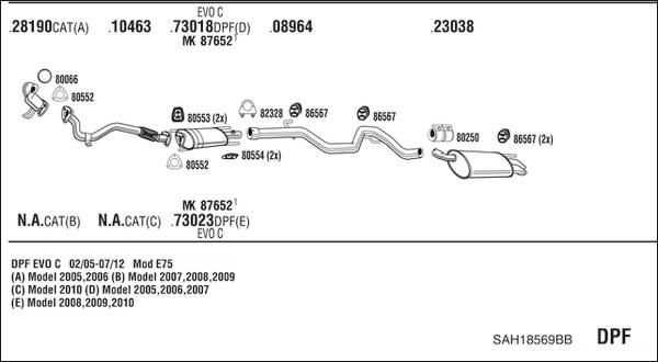 Fonos SAH18569BB - Izplūdes gāzu sistēma autodraugiem.lv