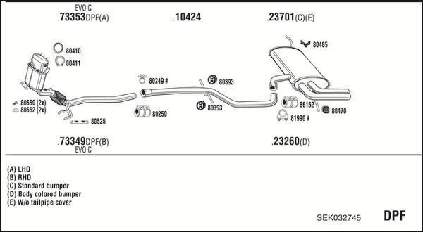 Fonos SEK032745 - Izplūdes gāzu sistēma autodraugiem.lv