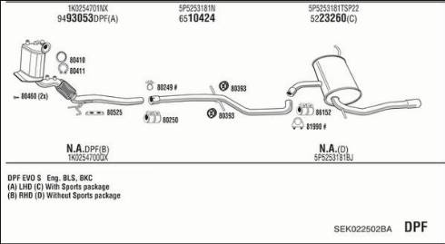 Fonos SEK022502BA - Izplūdes gāzu sistēma autodraugiem.lv