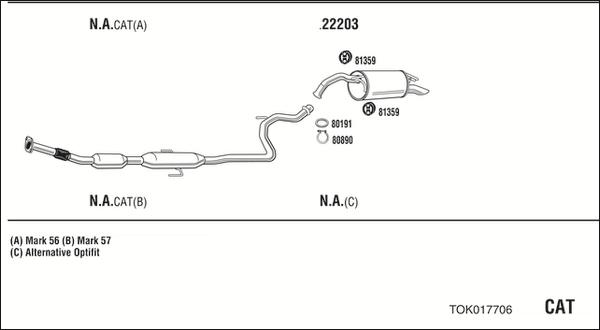 Fonos TOK017706 - Izplūdes gāzu sistēma autodraugiem.lv