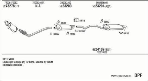 Fonos VWK032254BB - Izplūdes gāzu sistēma autodraugiem.lv