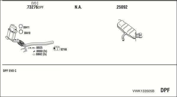 Fonos VWK133505B - Izplūdes gāzu sistēma autodraugiem.lv