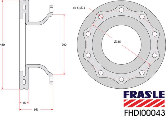 FRAS-LE FHDI00043 - Bremžu diski autodraugiem.lv