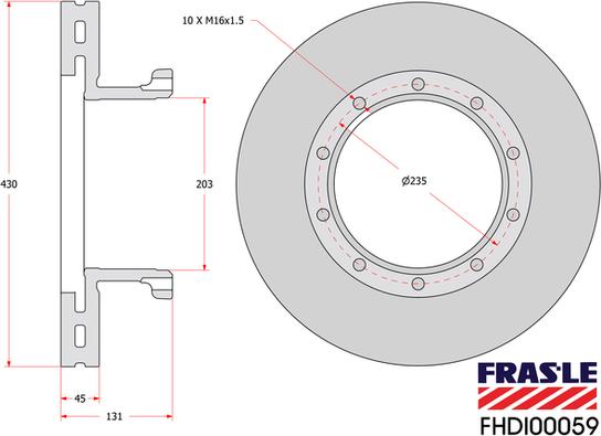 FRAS-LE FHDI00059 - Bremžu diski autodraugiem.lv