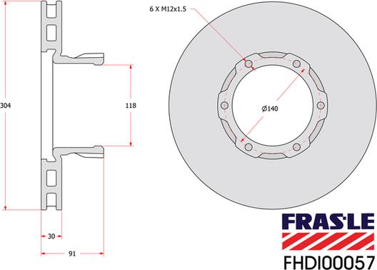 FRAS-LE FHDI00057 - Bremžu diski autodraugiem.lv