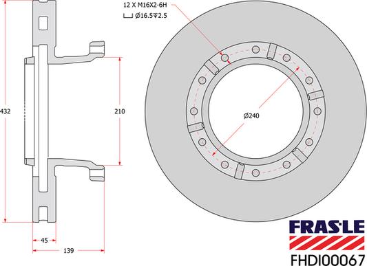 FRAS-LE FHDI00067 - Bremžu diski autodraugiem.lv