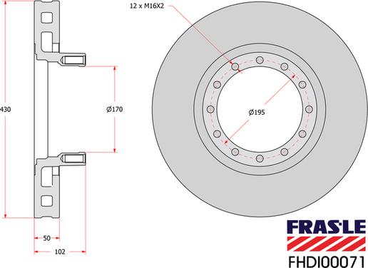 FRAS-LE FHDI00071 - Bremžu diski autodraugiem.lv