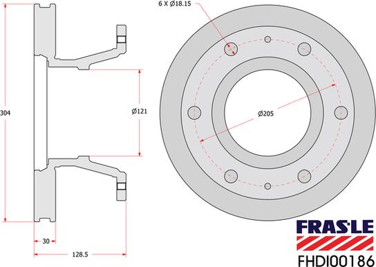 FRAS-LE FHDI00186 - Bremžu diski autodraugiem.lv