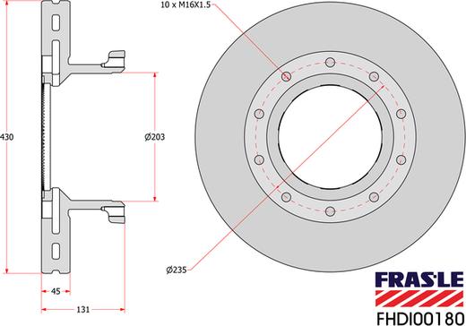 FRAS-LE FHDI00180 - Bremžu diski autodraugiem.lv