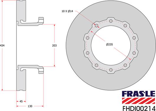 FRAS-LE FHDI00214 - Bremžu diski autodraugiem.lv