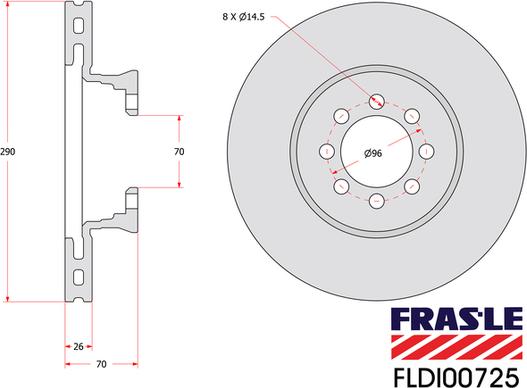 FRAS-LE FLDI00725 - Bremžu diski autodraugiem.lv