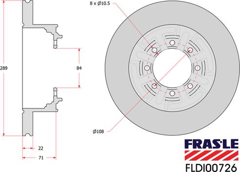 FRAS-LE FLDI00726 - Bremžu diski autodraugiem.lv