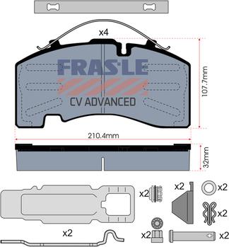 FRAS-LE PD/147-K023-CV - Bremžu uzliku kompl., Disku bremzes autodraugiem.lv