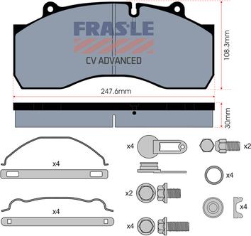 FRAS-LE PD/170-K016-CV - Bremžu uzliku kompl., Disku bremzes autodraugiem.lv