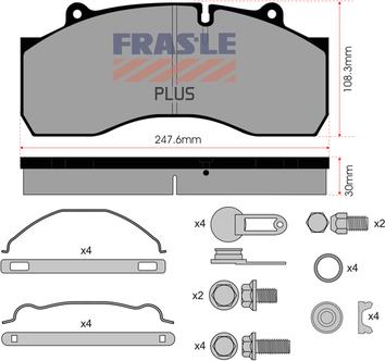 FRAS-LE PD/170-K016-PLUS - Bremžu uzliku kompl., Disku bremzes autodraugiem.lv