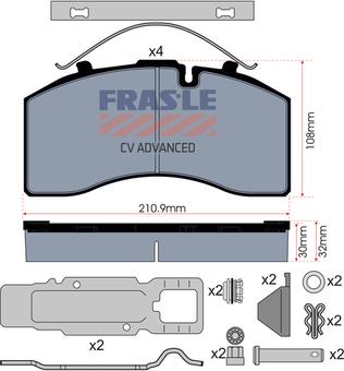 FRAS-LE PD/172-K023-CV - Bremžu uzliku kompl., Disku bremzes autodraugiem.lv