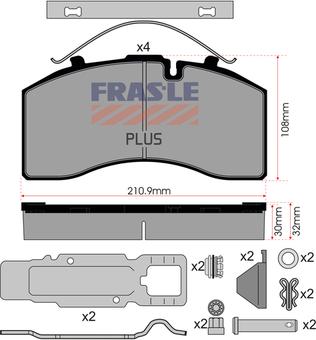 FRAS-LE PD/172-K023-PLUS - Bremžu uzliku kompl., Disku bremzes autodraugiem.lv