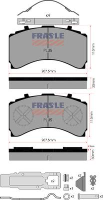 FRAS-LE PD/206-N-K025-PLUS - Bremžu uzliku kompl., Disku bremzes autodraugiem.lv